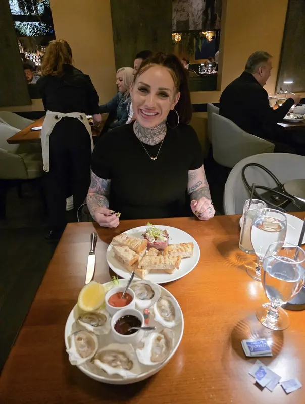 Anna out to dinner
